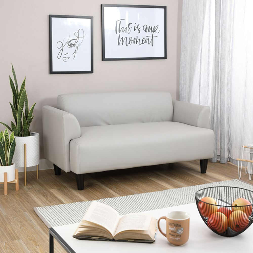 INDEX LIVING MALL โซฟาพีวีซี 2 ที่นั่ง รุ่นเบลล์ - สีเทา