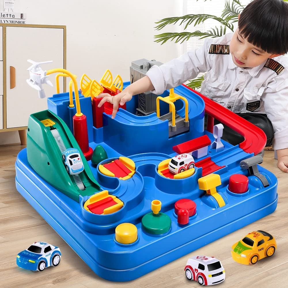 TEMI Kids Race Track Toys for Boy Car Adventure Toy for 3 4 5 6 7 Years Old Boys