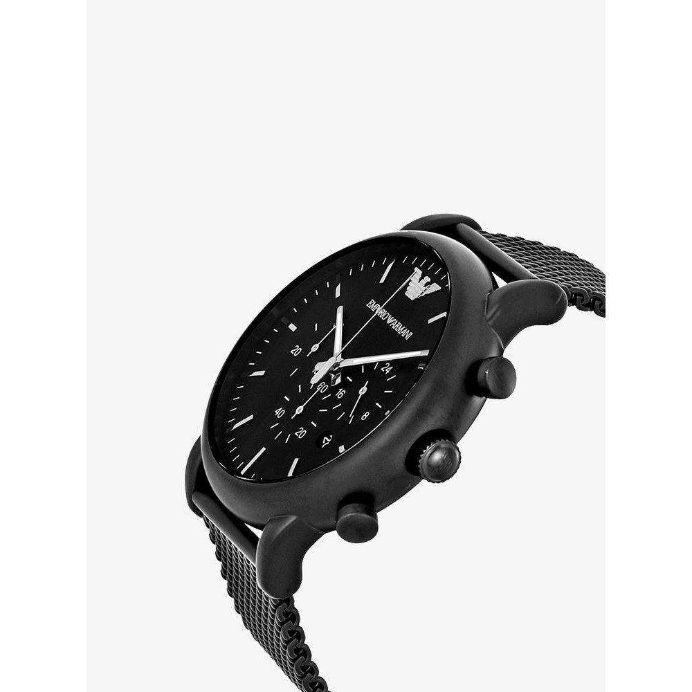 MPORIO ARMANI นาฬิกาข้อมือผู้ชาย รุ่น AR1968 Black Sport Chronograph - Black Mesh Stainless Steel Str